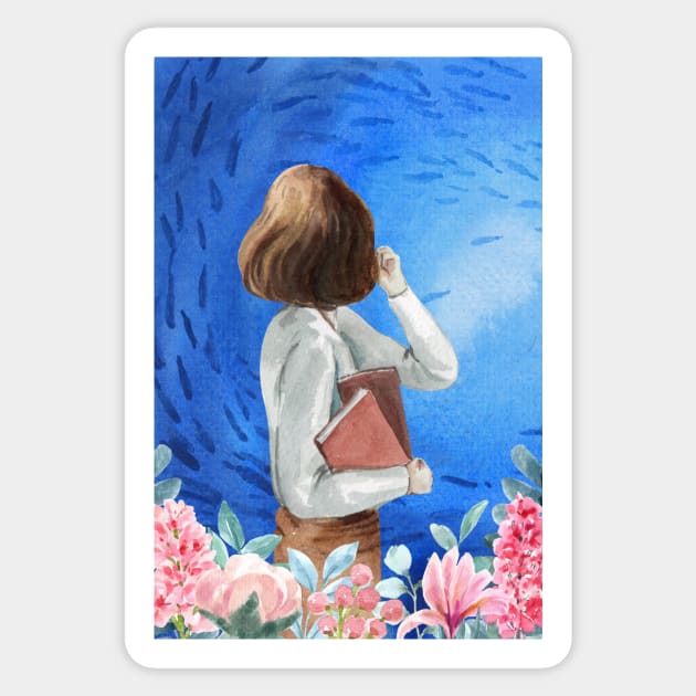 Magic Girl Under The Sea Sticker by Martsy